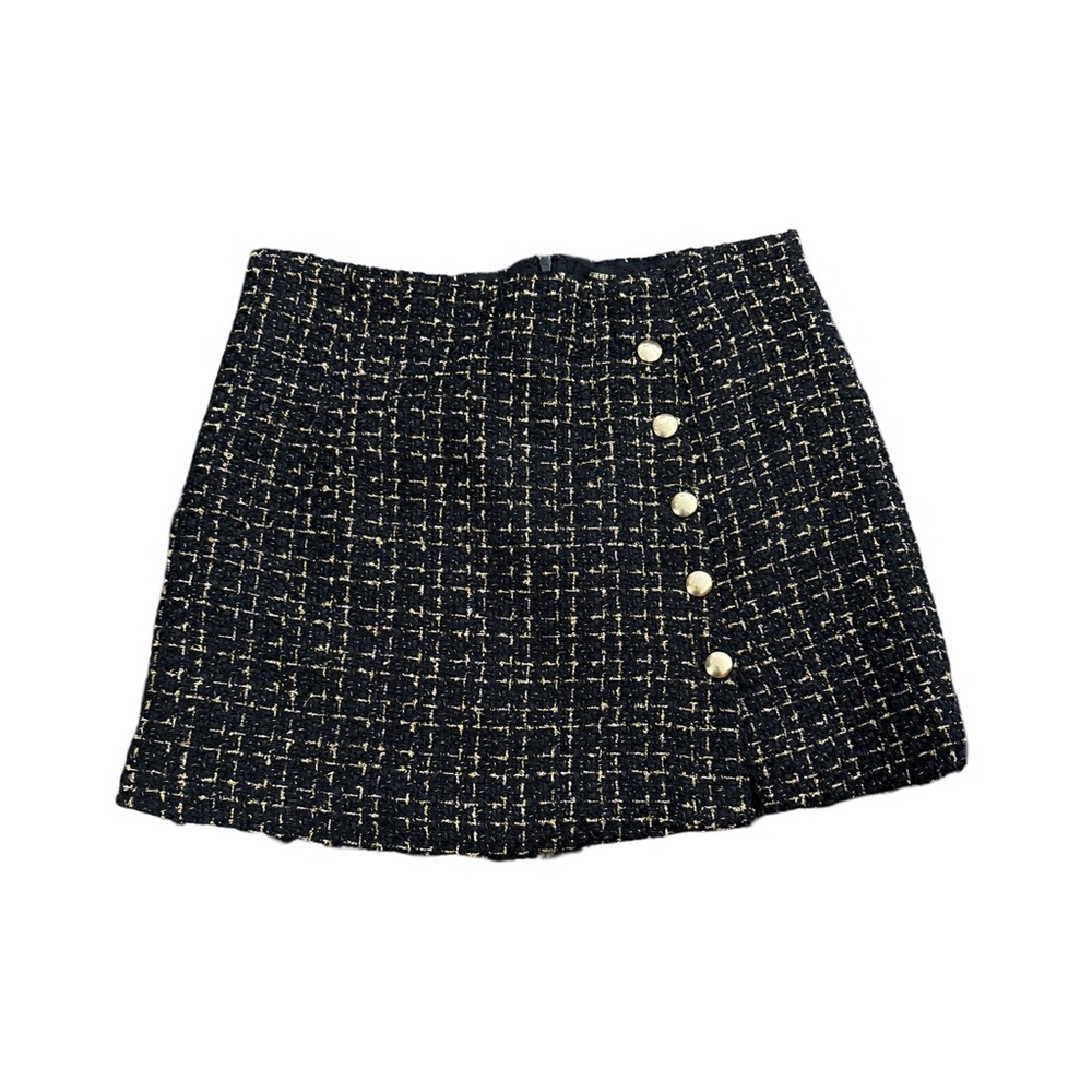 F21 Chic Black & gold Tweed Skirt - size 29